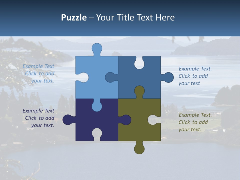 A Large Body Of Water Surrounded By Trees PowerPoint Template