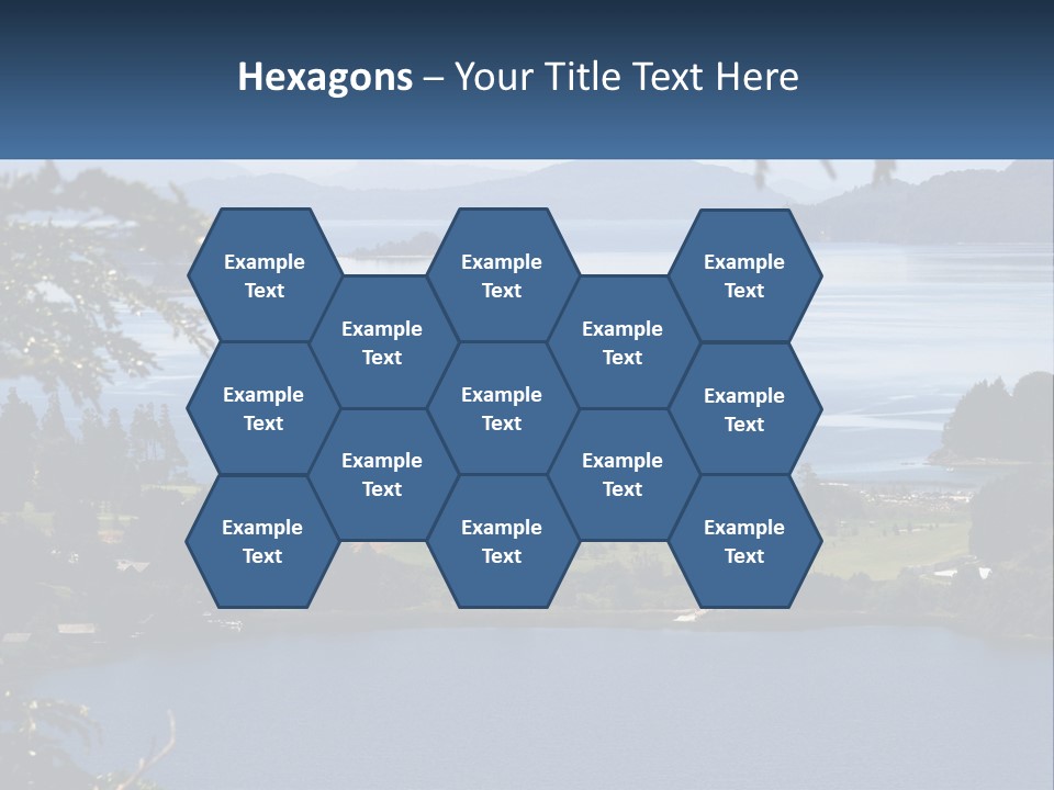 A Large Body Of Water Surrounded By Trees PowerPoint Template