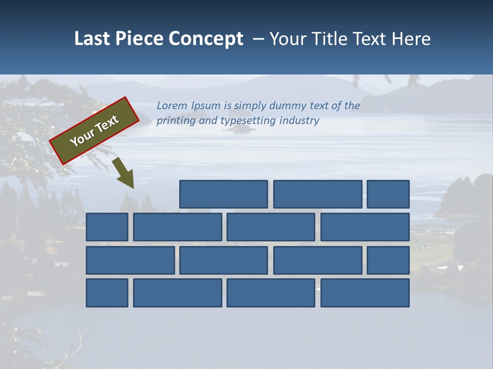 A Large Body Of Water Surrounded By Trees PowerPoint Template