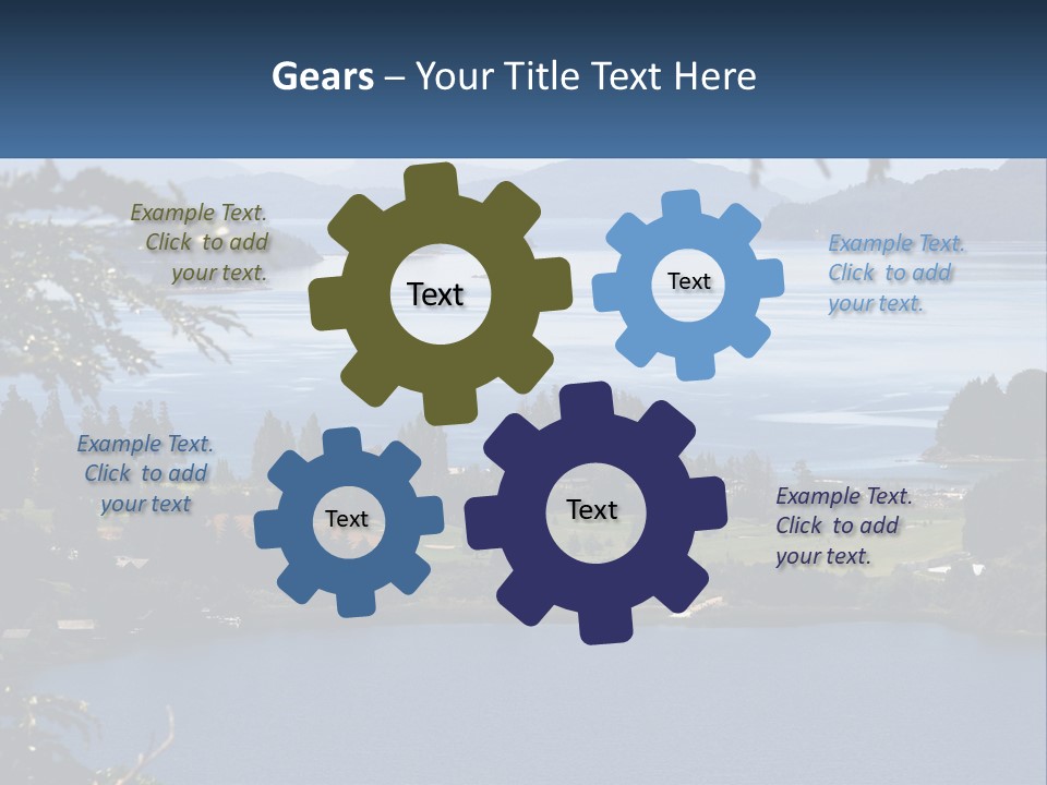 A Large Body Of Water Surrounded By Trees PowerPoint Template