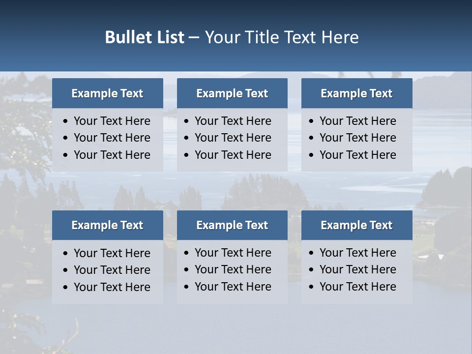 A Large Body Of Water Surrounded By Trees PowerPoint Template