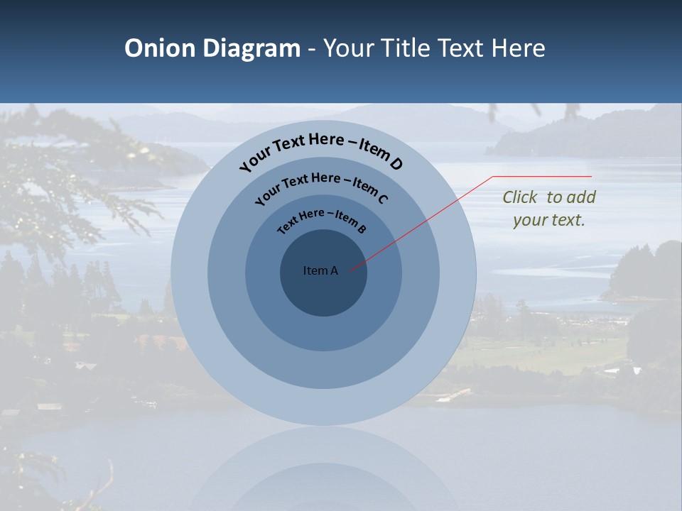 A Large Body Of Water Surrounded By Trees PowerPoint Template