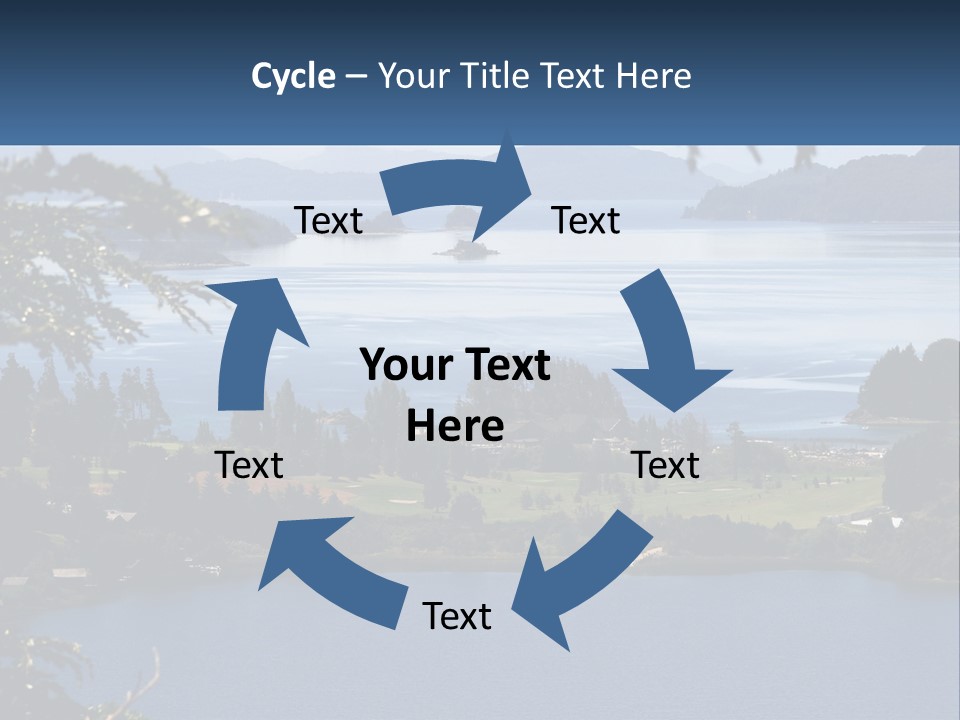A Large Body Of Water Surrounded By Trees PowerPoint Template