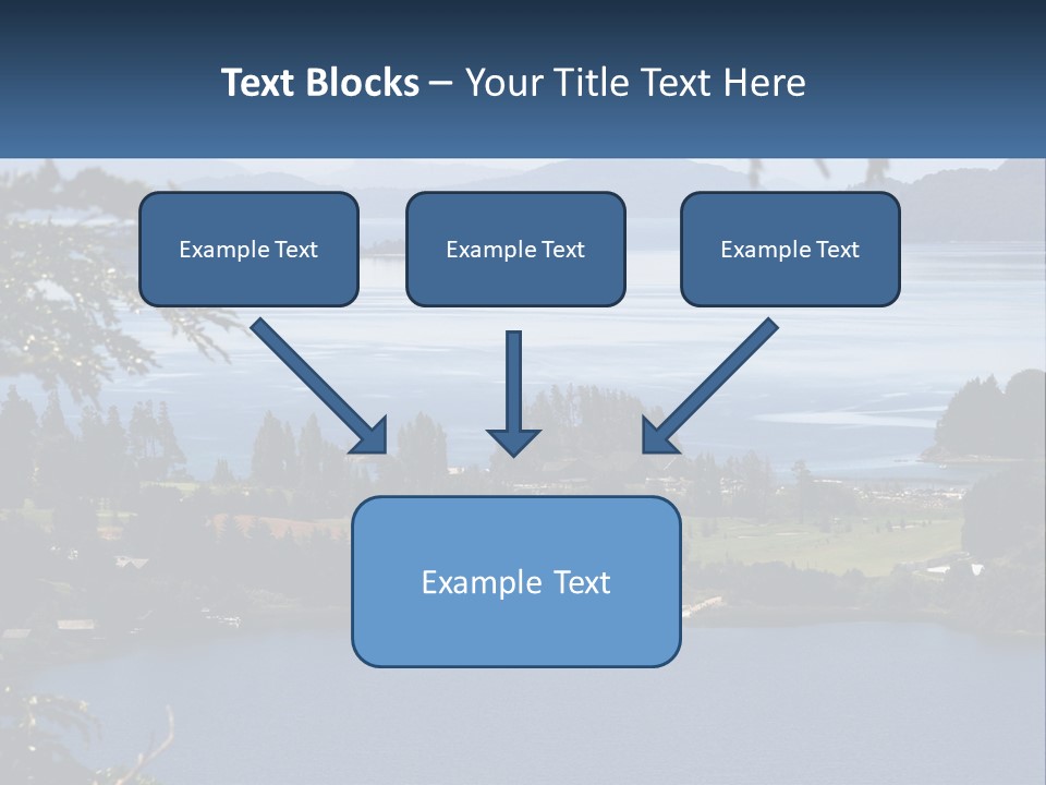 A Large Body Of Water Surrounded By Trees PowerPoint Template