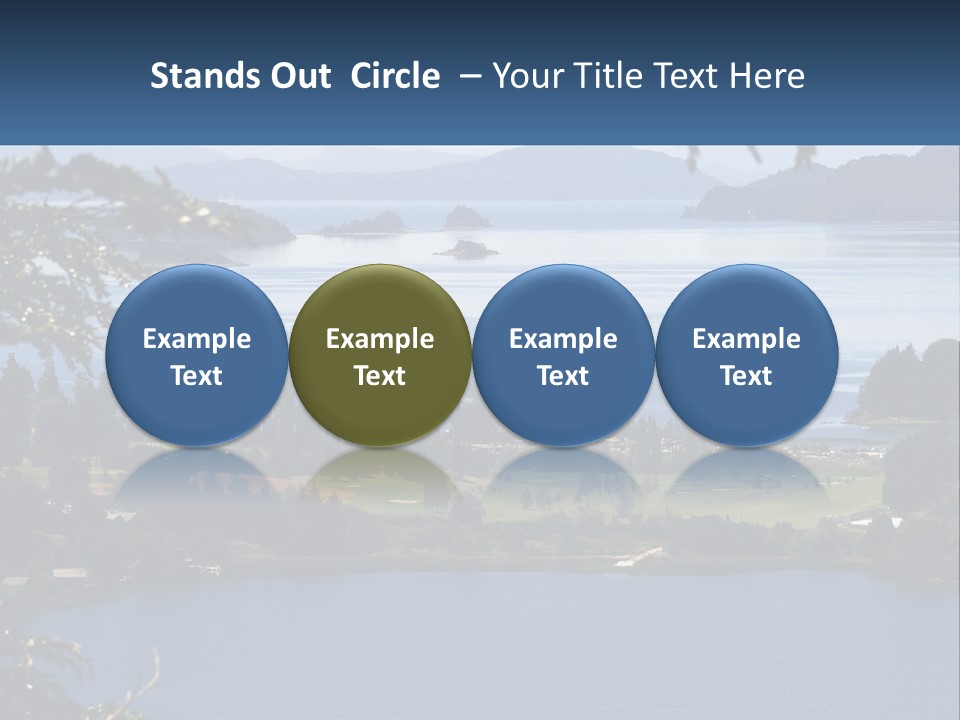 A Large Body Of Water Surrounded By Trees PowerPoint Template