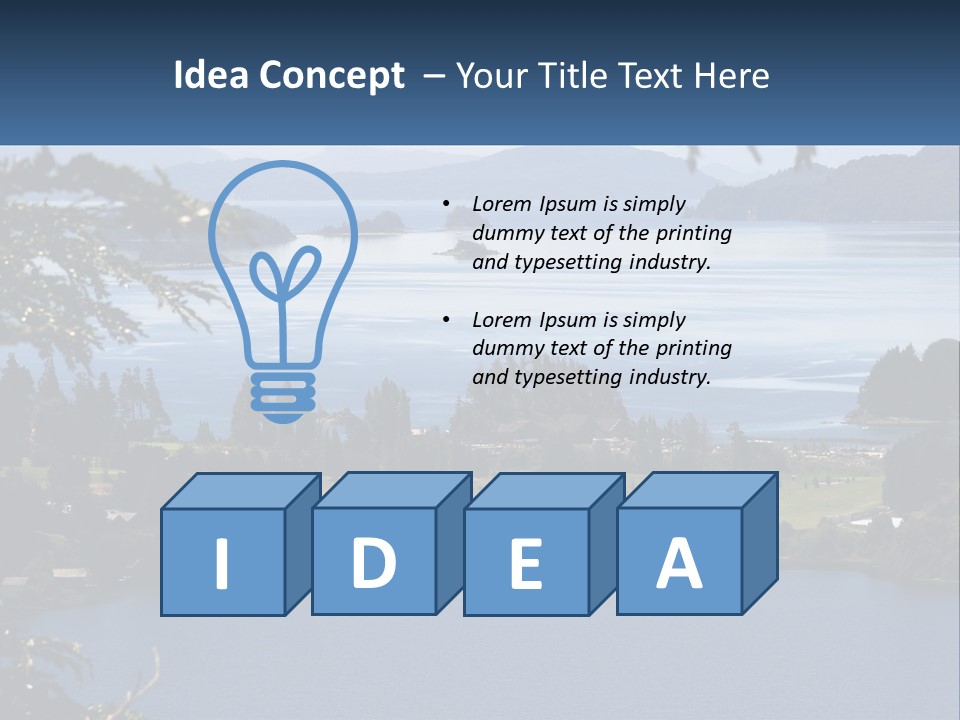A Large Body Of Water Surrounded By Trees PowerPoint Template