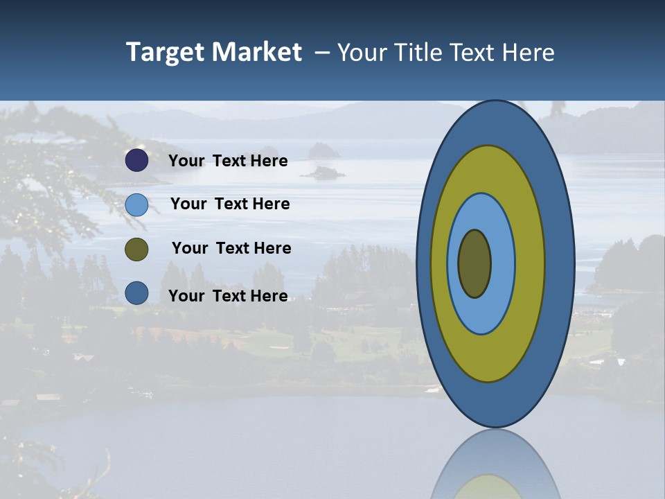 A Large Body Of Water Surrounded By Trees PowerPoint Template