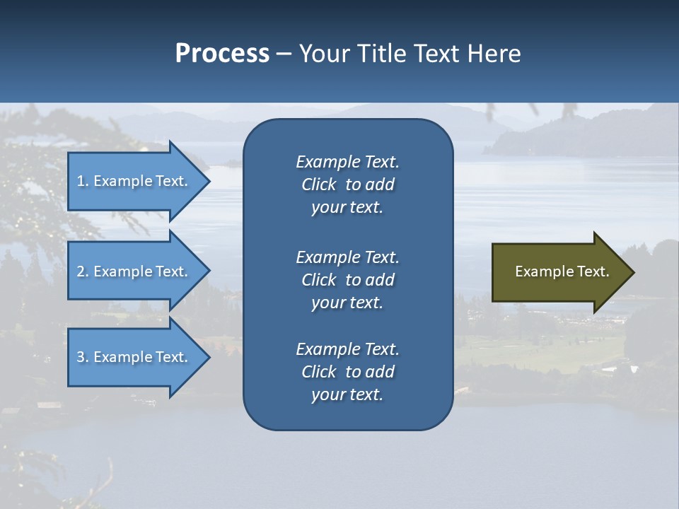 A Large Body Of Water Surrounded By Trees PowerPoint Template