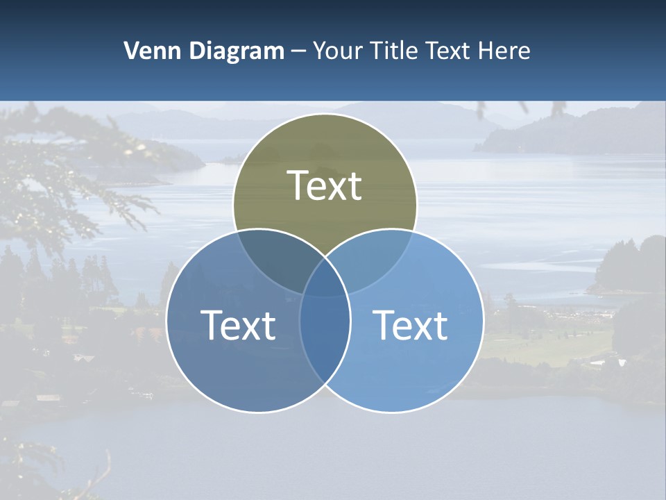 A Large Body Of Water Surrounded By Trees PowerPoint Template