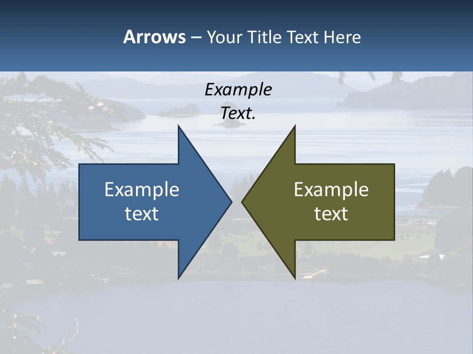 A Large Body Of Water Surrounded By Trees PowerPoint Template
