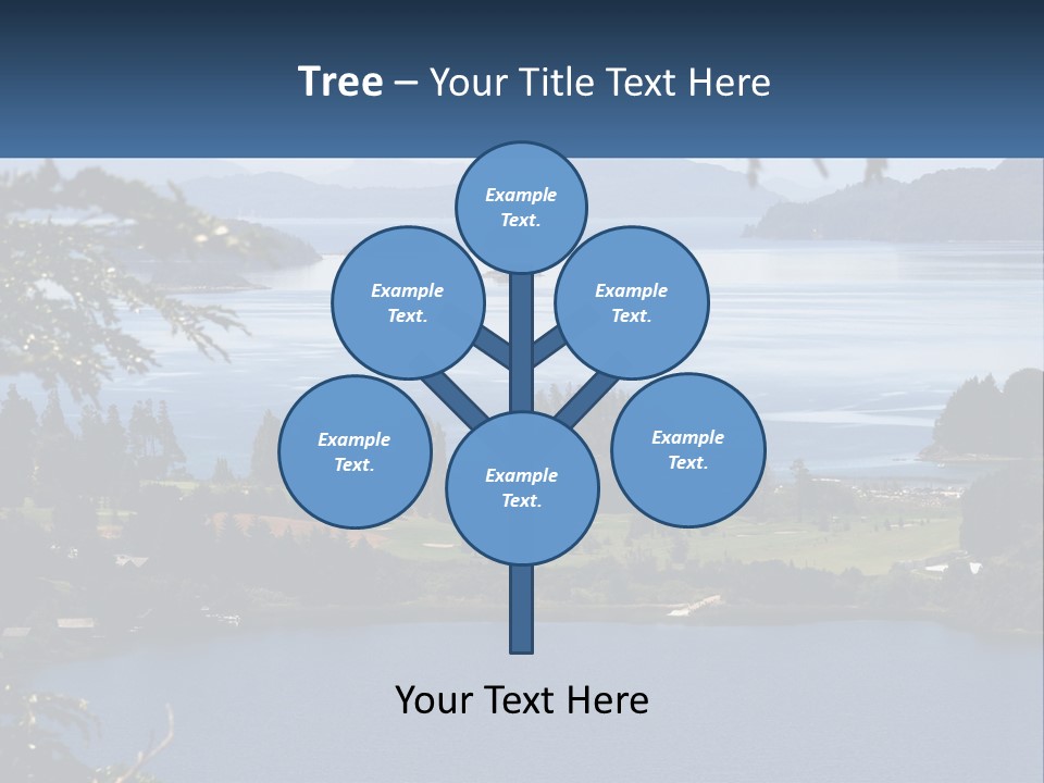 A Large Body Of Water Surrounded By Trees PowerPoint Template