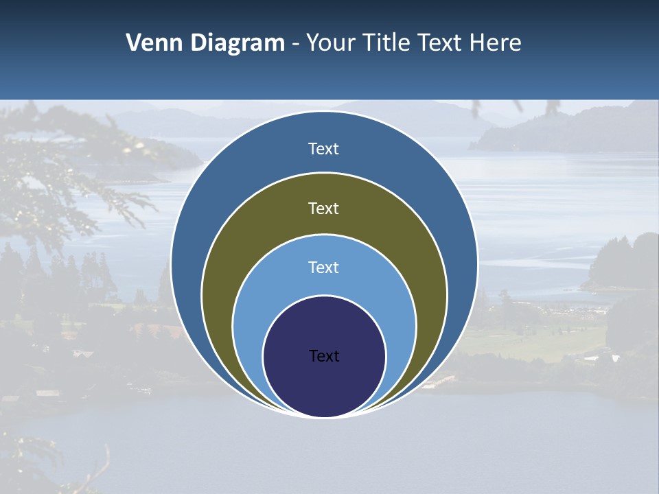 A Large Body Of Water Surrounded By Trees PowerPoint Template