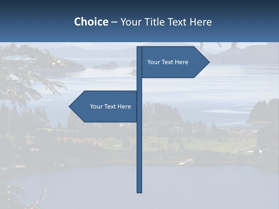 A Large Body Of Water Surrounded By Trees PowerPoint Template