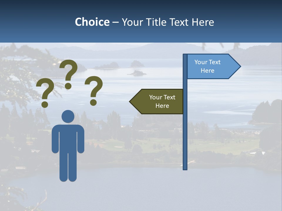 A Large Body Of Water Surrounded By Trees PowerPoint Template