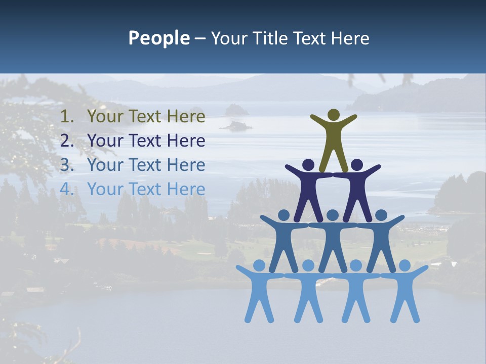 A Large Body Of Water Surrounded By Trees PowerPoint Template