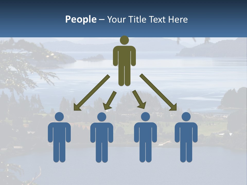 A Large Body Of Water Surrounded By Trees PowerPoint Template
