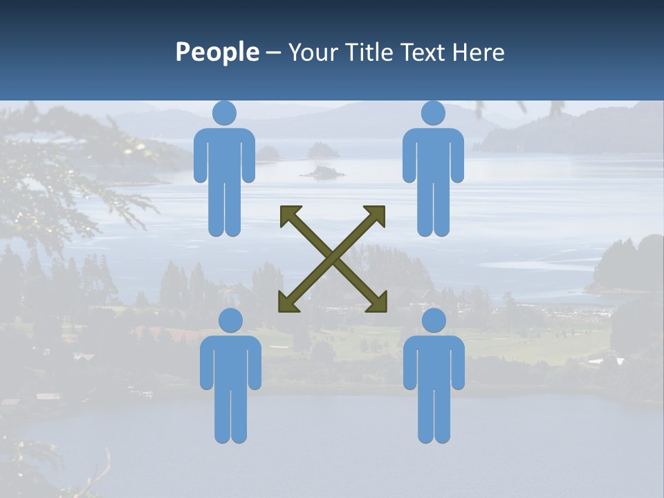 A Large Body Of Water Surrounded By Trees PowerPoint Template