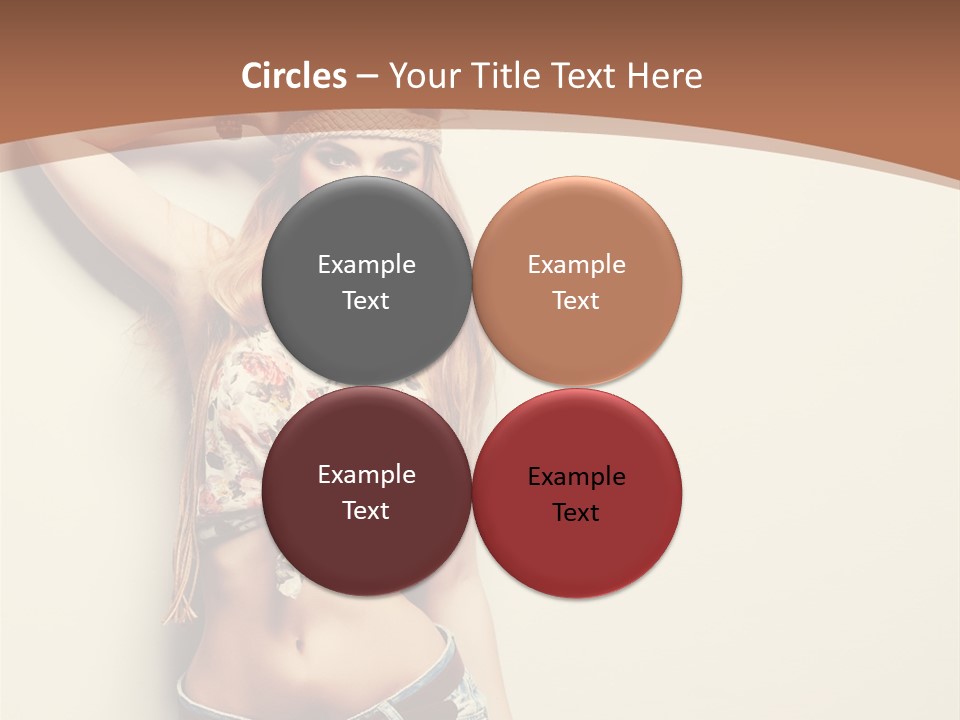 A Beautiful Woman In A Bikini Posing For A Picture PowerPoint Template