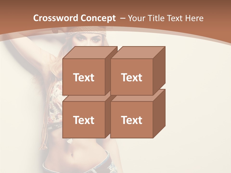 A Beautiful Woman In A Bikini Posing For A Picture PowerPoint Template