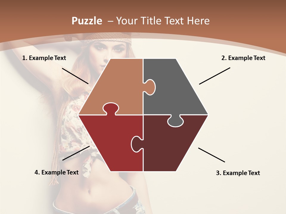 A Beautiful Woman In A Bikini Posing For A Picture PowerPoint Template