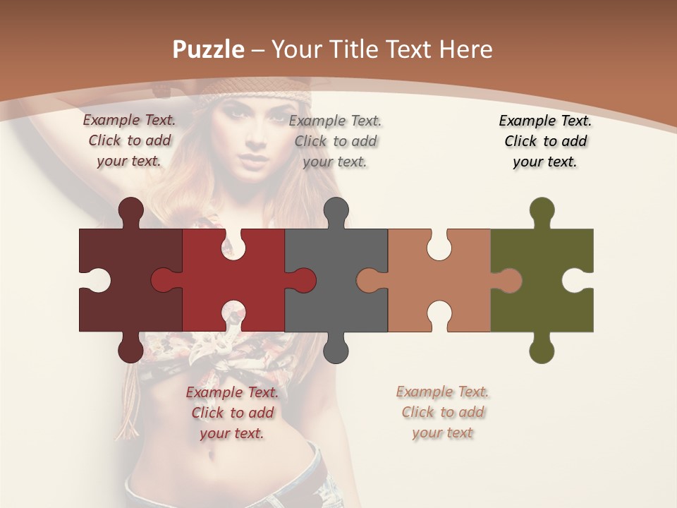 A Beautiful Woman In A Bikini Posing For A Picture PowerPoint Template