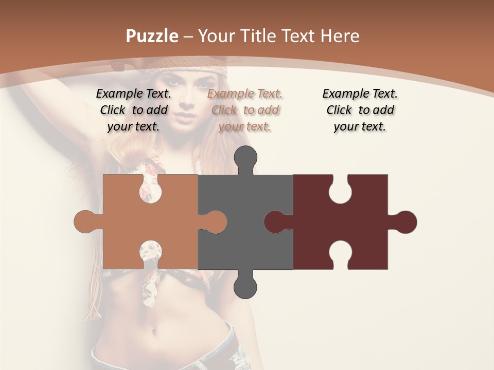 A Beautiful Woman In A Bikini Posing For A Picture PowerPoint Template