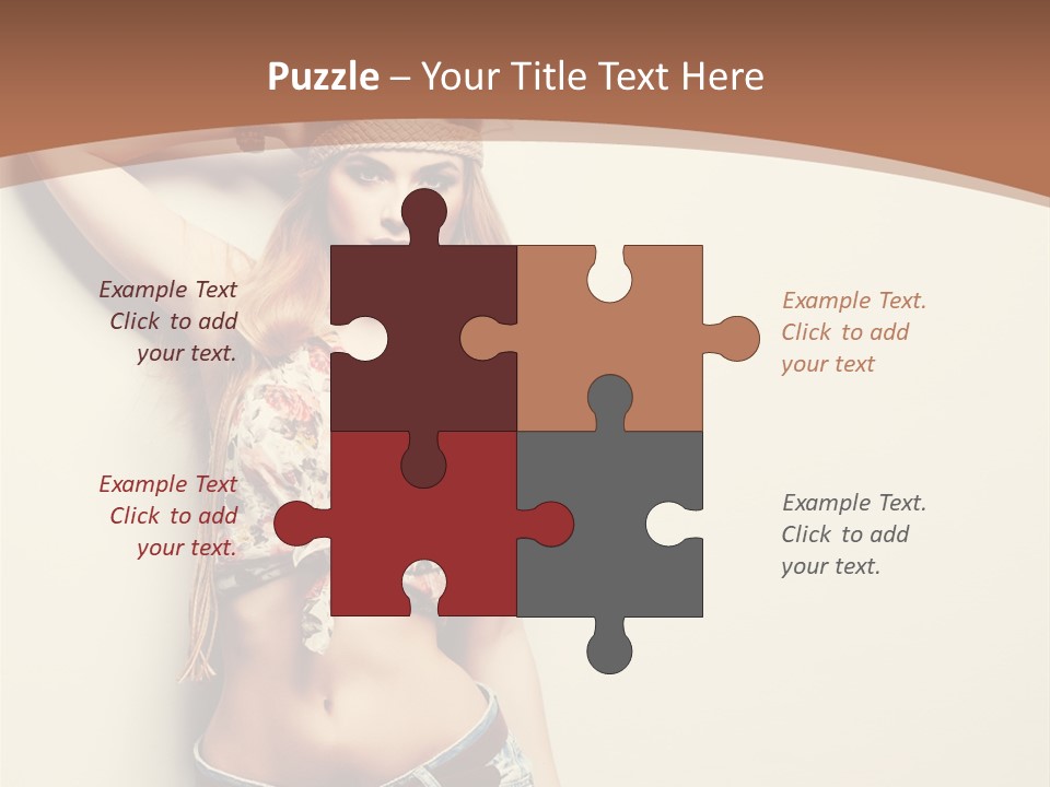 A Beautiful Woman In A Bikini Posing For A Picture PowerPoint Template