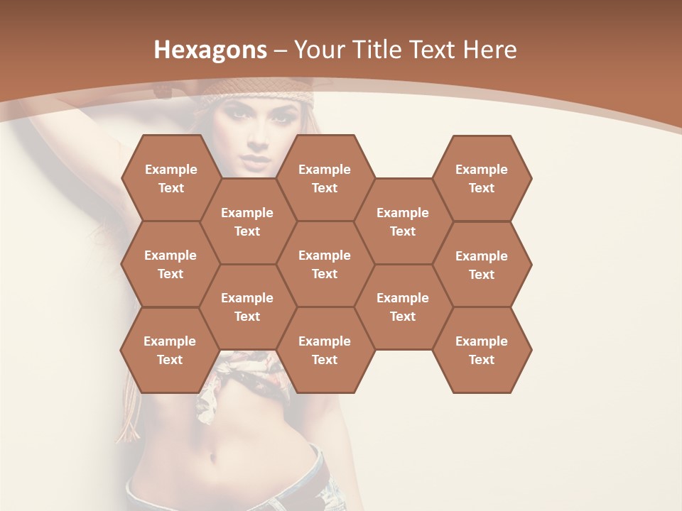 A Beautiful Woman In A Bikini Posing For A Picture PowerPoint Template