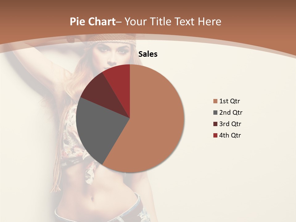 A Beautiful Woman In A Bikini Posing For A Picture PowerPoint Template