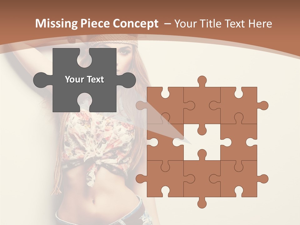 A Beautiful Woman In A Bikini Posing For A Picture PowerPoint Template
