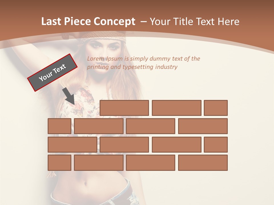 A Beautiful Woman In A Bikini Posing For A Picture PowerPoint Template