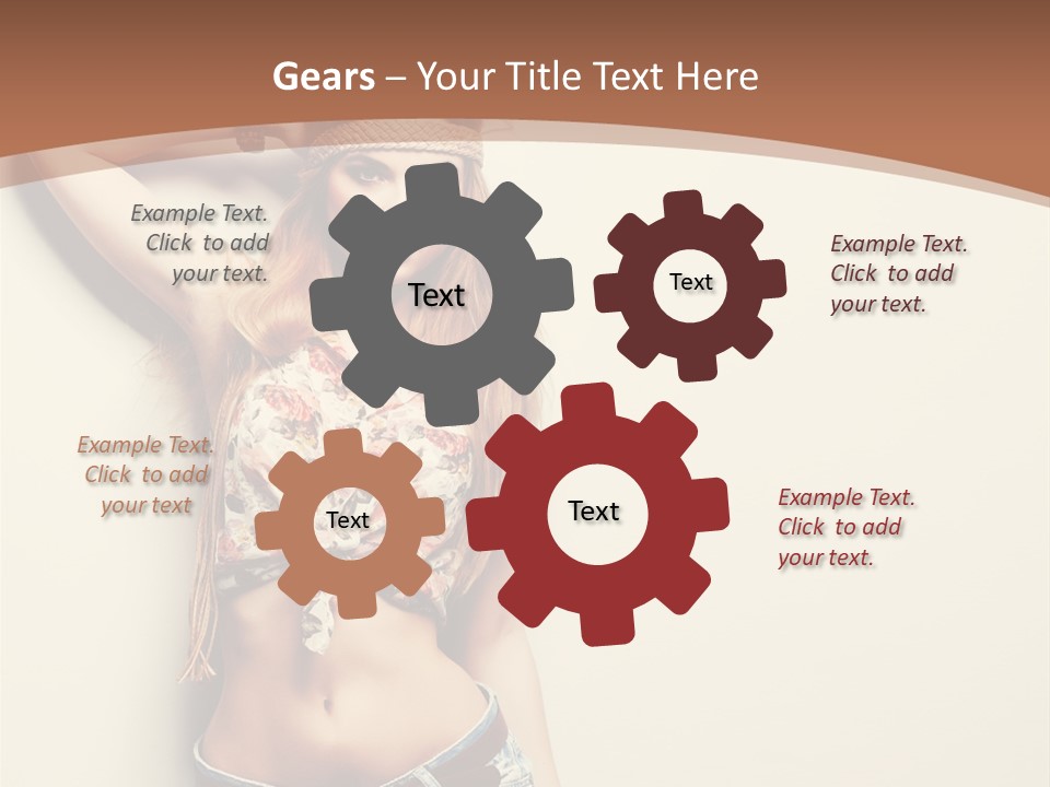 A Beautiful Woman In A Bikini Posing For A Picture PowerPoint Template