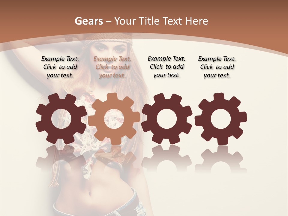 A Beautiful Woman In A Bikini Posing For A Picture PowerPoint Template