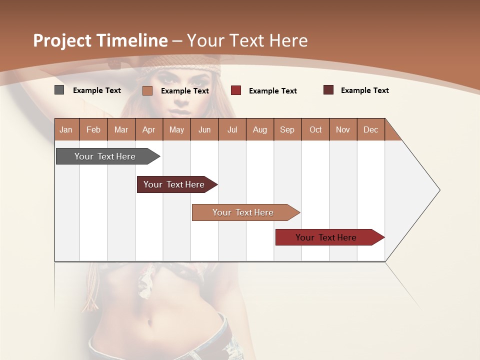 A Beautiful Woman In A Bikini Posing For A Picture PowerPoint Template