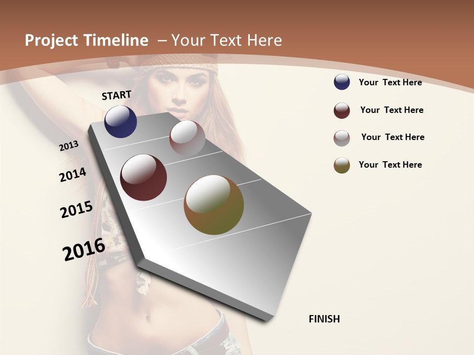 A Beautiful Woman In A Bikini Posing For A Picture PowerPoint Template