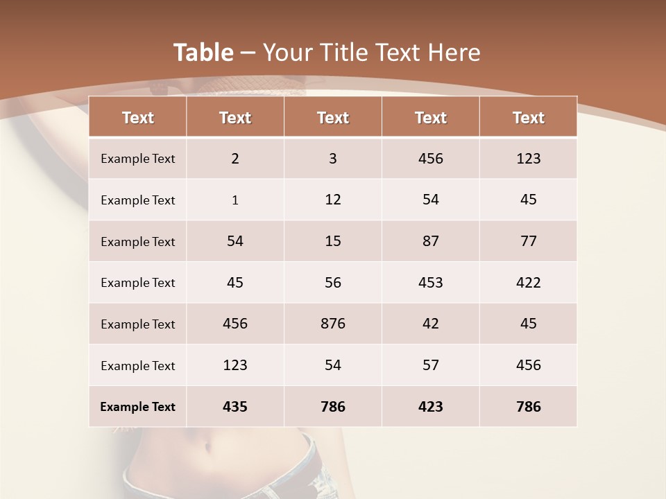 A Beautiful Woman In A Bikini Posing For A Picture PowerPoint Template