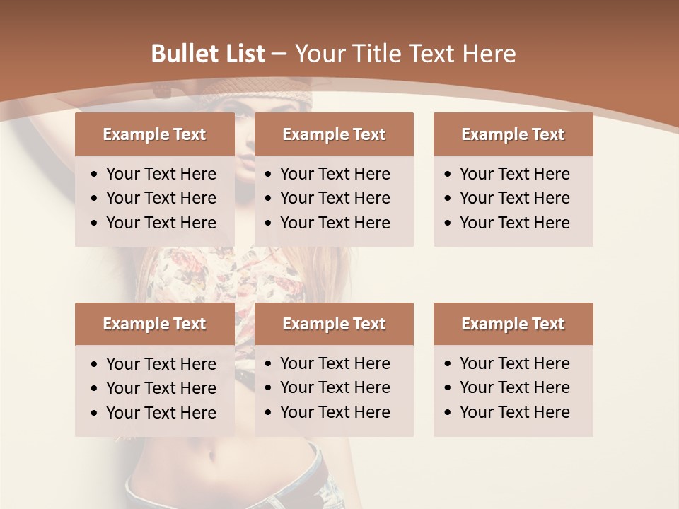 A Beautiful Woman In A Bikini Posing For A Picture PowerPoint Template