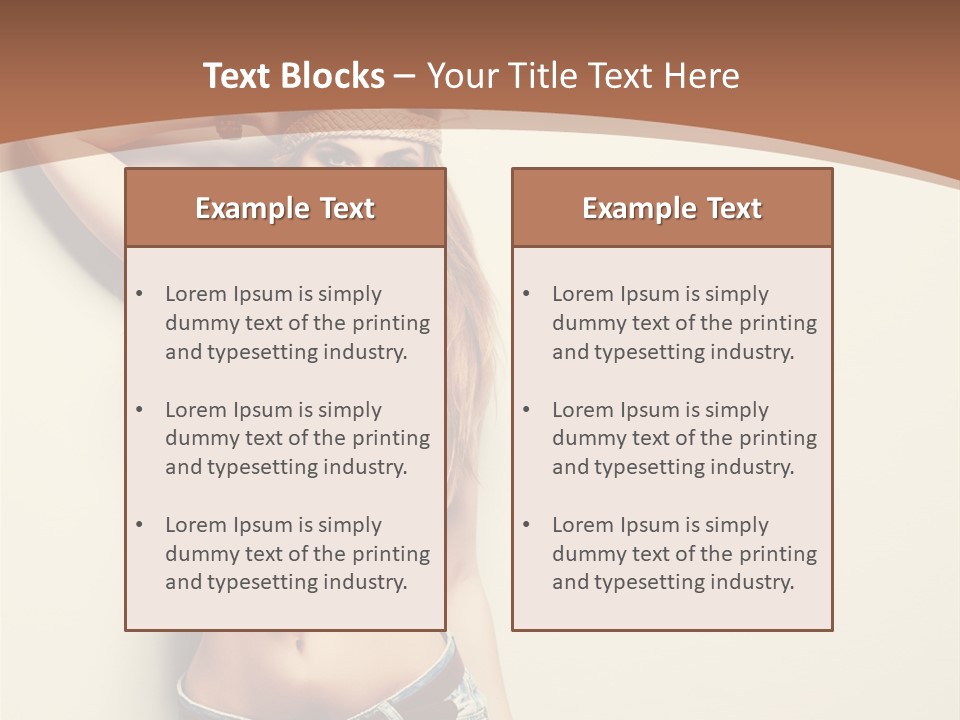 A Beautiful Woman In A Bikini Posing For A Picture PowerPoint Template