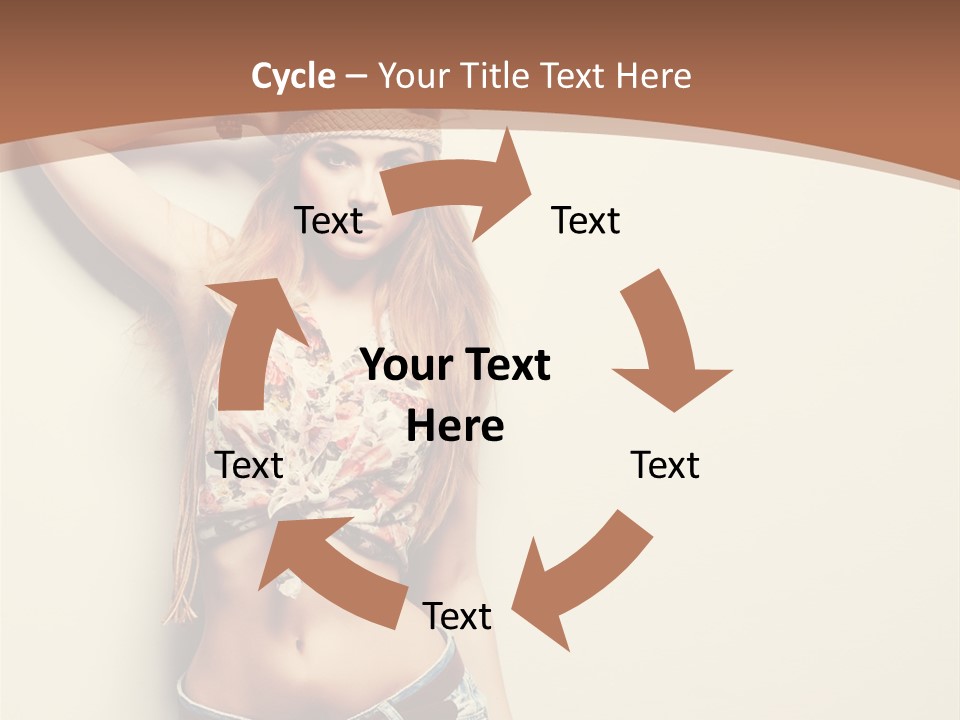 A Beautiful Woman In A Bikini Posing For A Picture PowerPoint Template