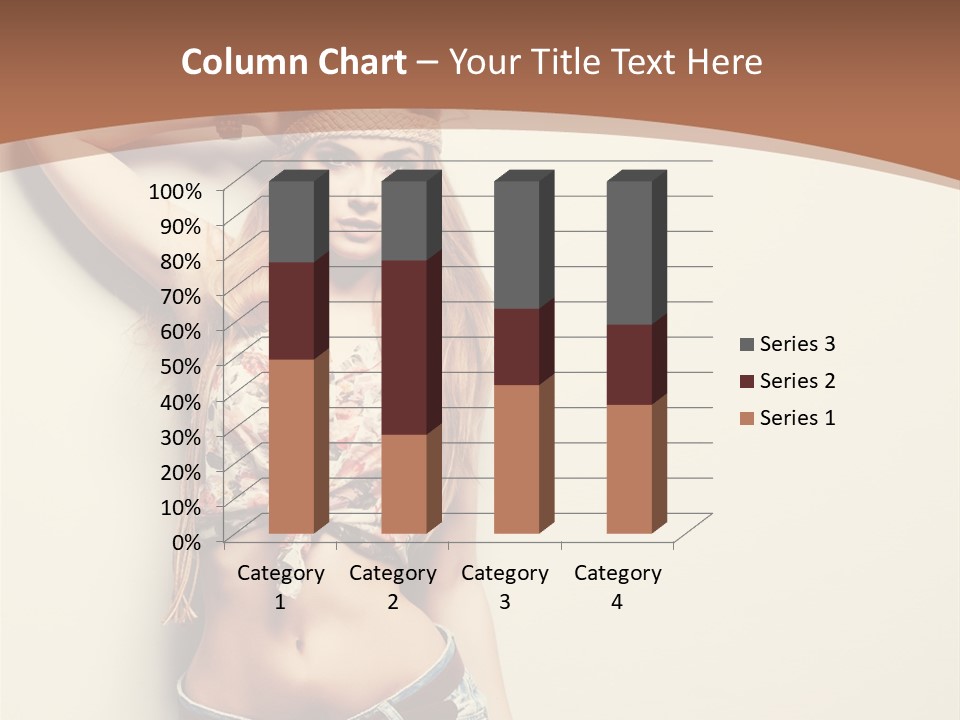 A Beautiful Woman In A Bikini Posing For A Picture PowerPoint Template