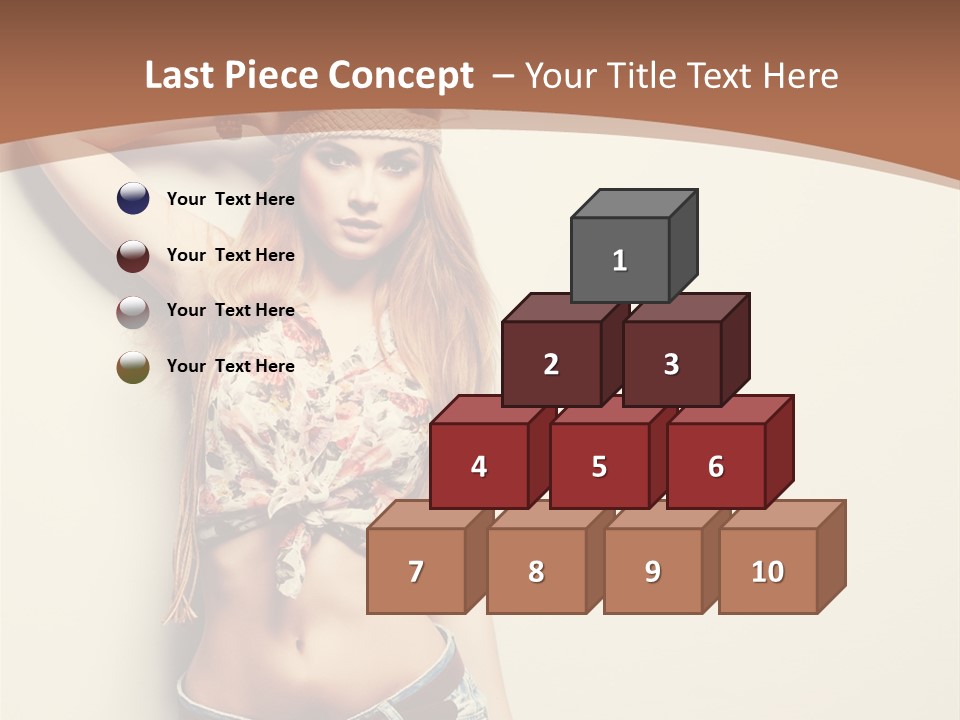 A Beautiful Woman In A Bikini Posing For A Picture PowerPoint Template