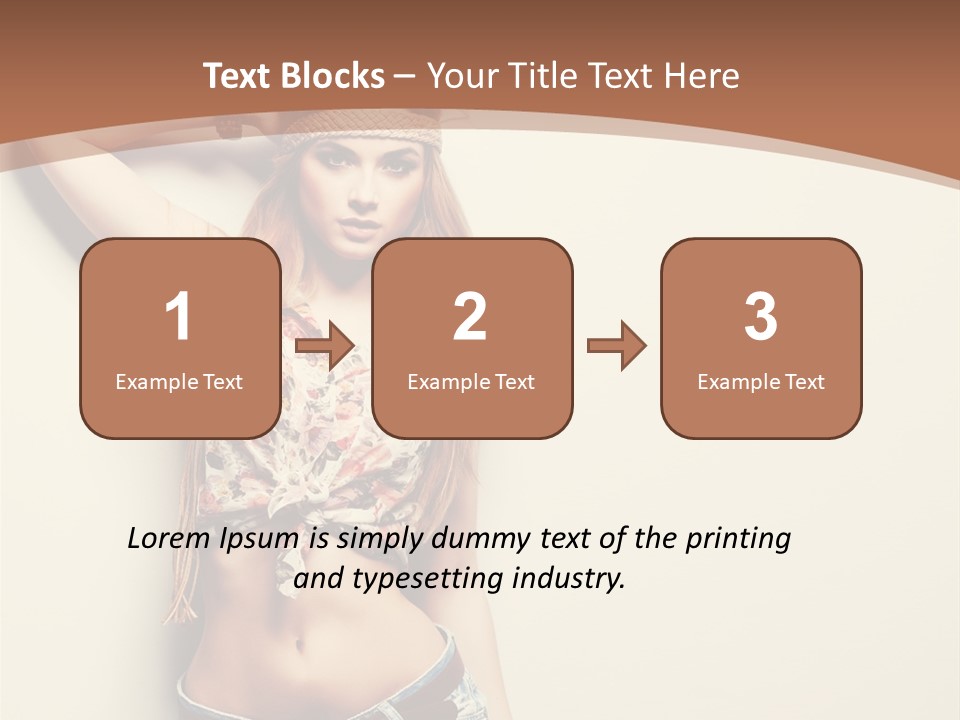 A Beautiful Woman In A Bikini Posing For A Picture PowerPoint Template