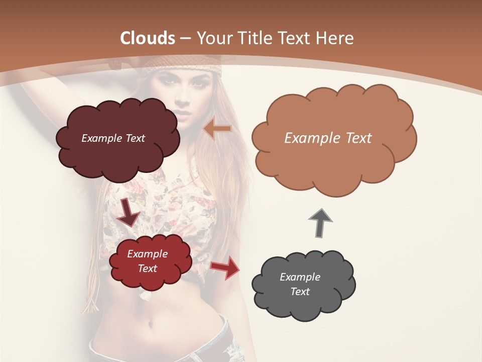 A Beautiful Woman In A Bikini Posing For A Picture PowerPoint Template