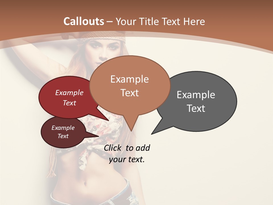 A Beautiful Woman In A Bikini Posing For A Picture PowerPoint Template