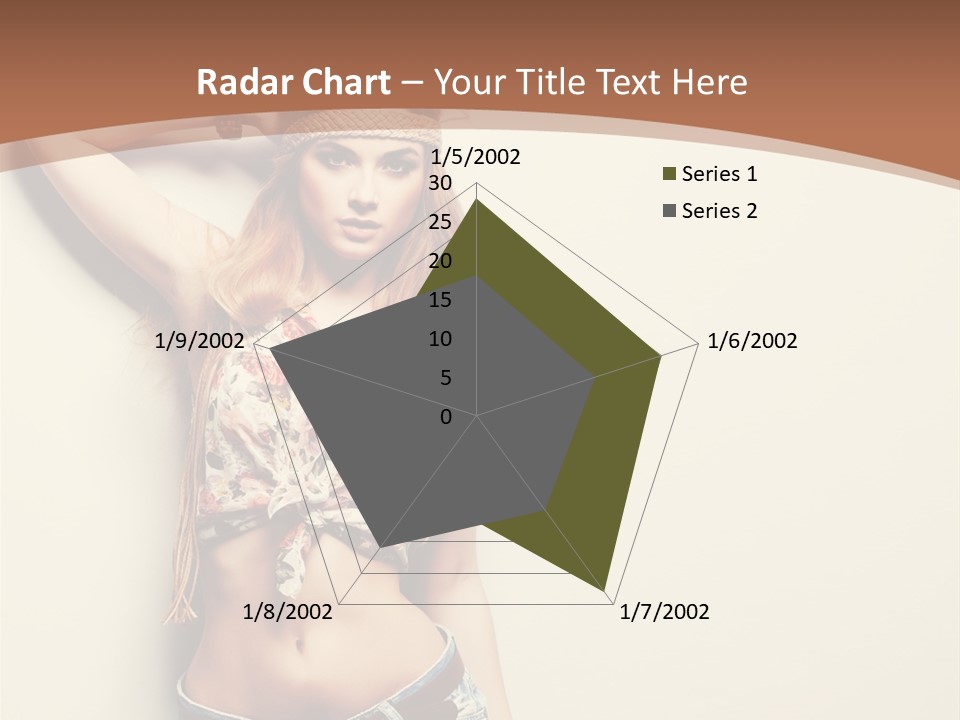 A Beautiful Woman In A Bikini Posing For A Picture PowerPoint Template