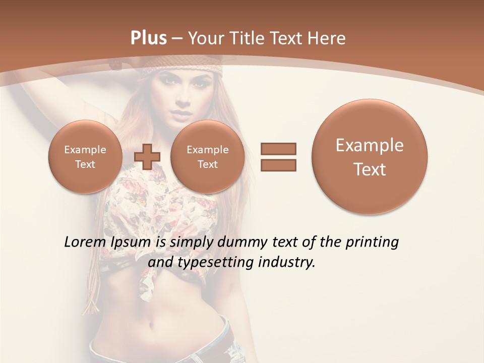 A Beautiful Woman In A Bikini Posing For A Picture PowerPoint Template