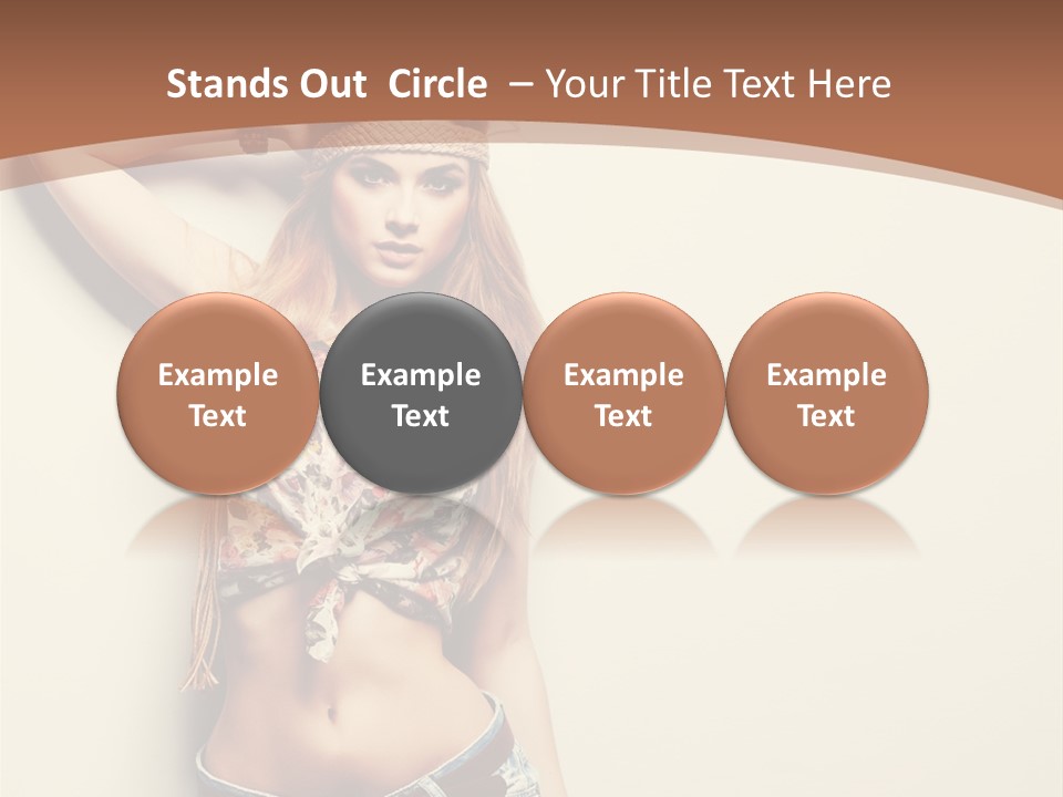 A Beautiful Woman In A Bikini Posing For A Picture PowerPoint Template