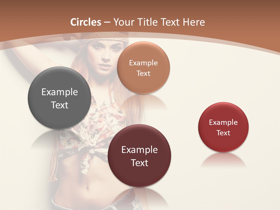 A Beautiful Woman In A Bikini Posing For A Picture PowerPoint Template