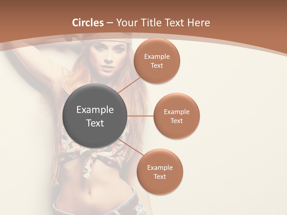 A Beautiful Woman In A Bikini Posing For A Picture PowerPoint Template