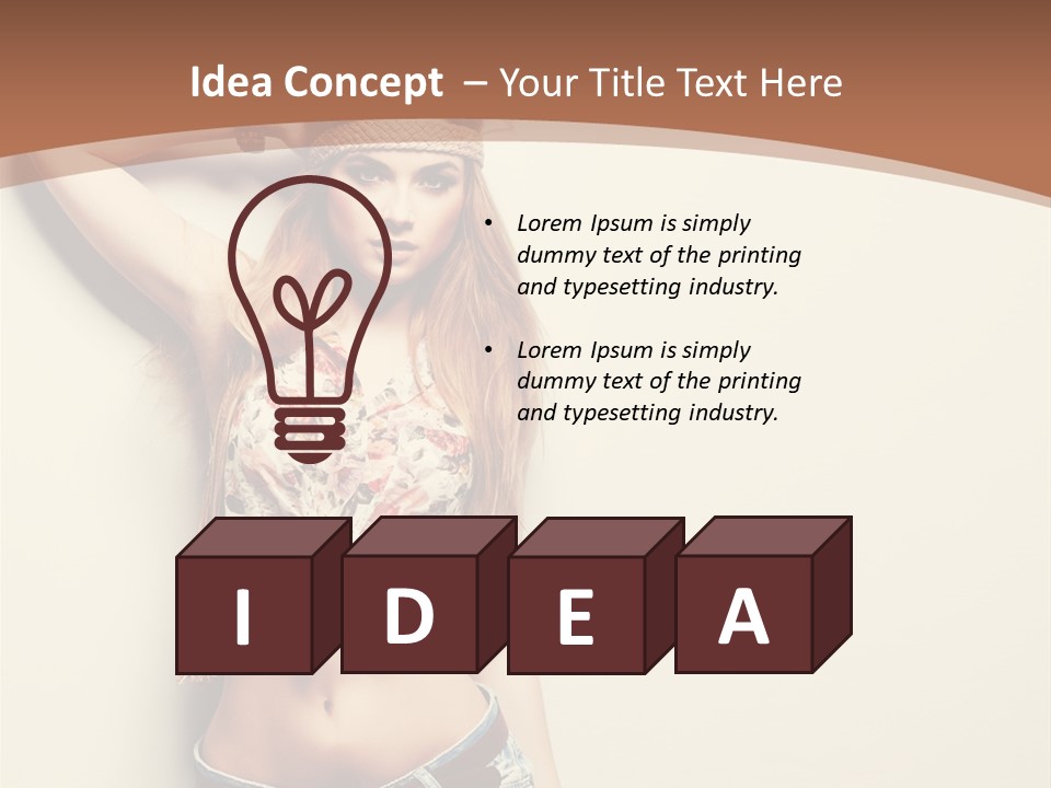 A Beautiful Woman In A Bikini Posing For A Picture PowerPoint Template